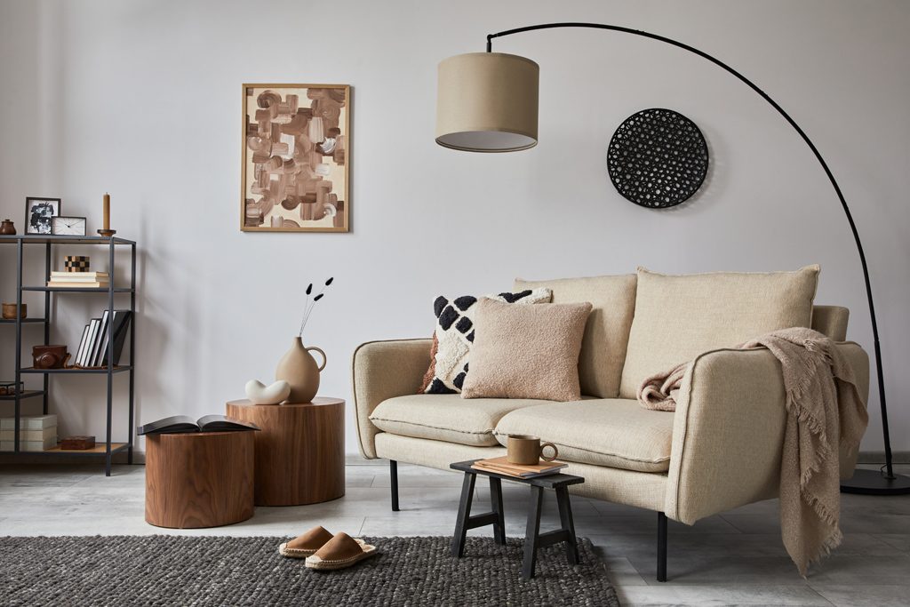 Liten beige soffa