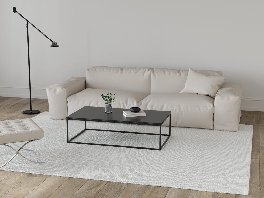 Beige lädersoffa