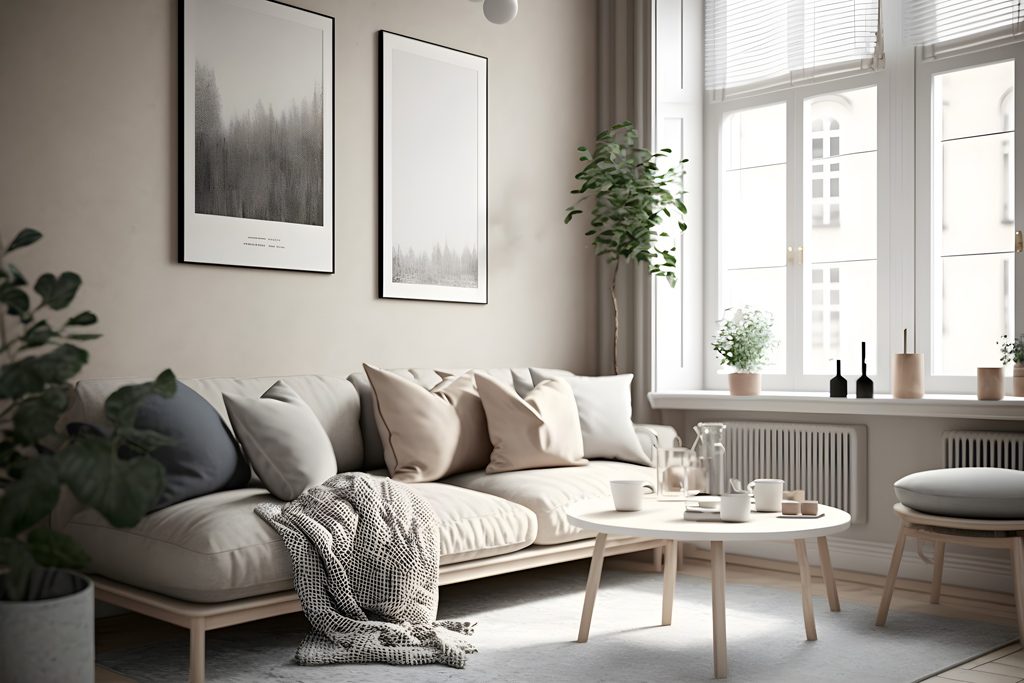 Beige 2-sits soffa