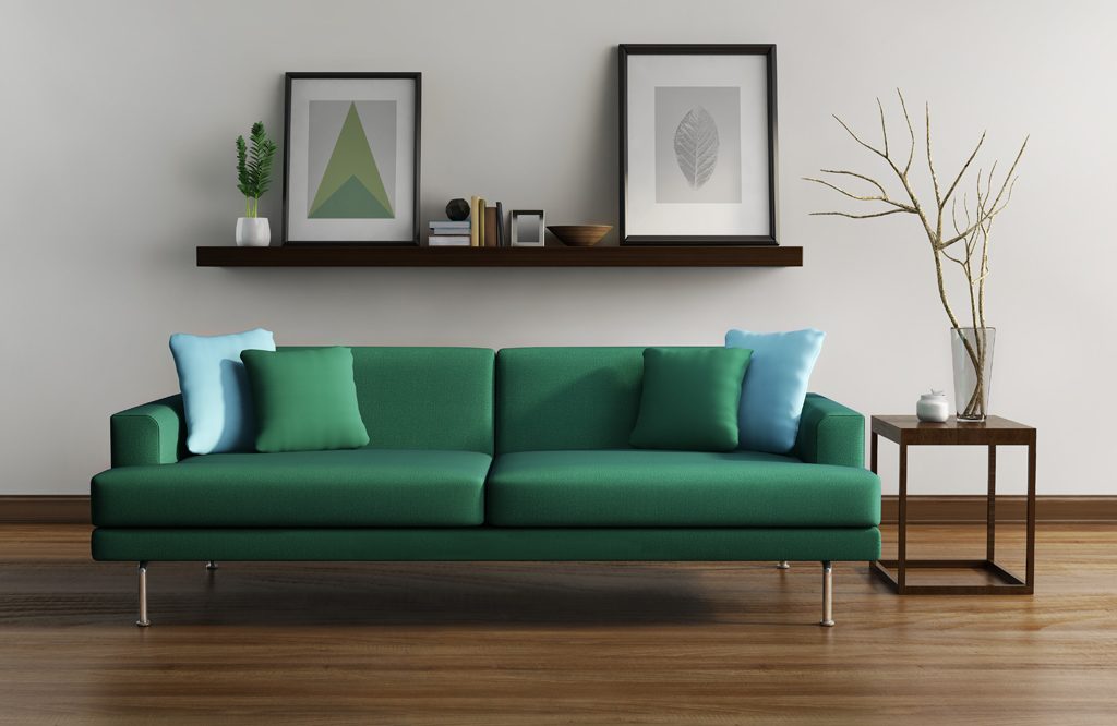 Grön 2-sits soffa