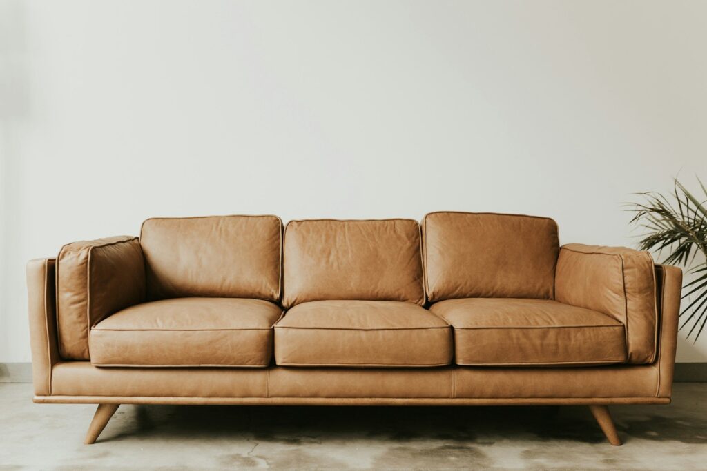 Brun 3-sits soffa